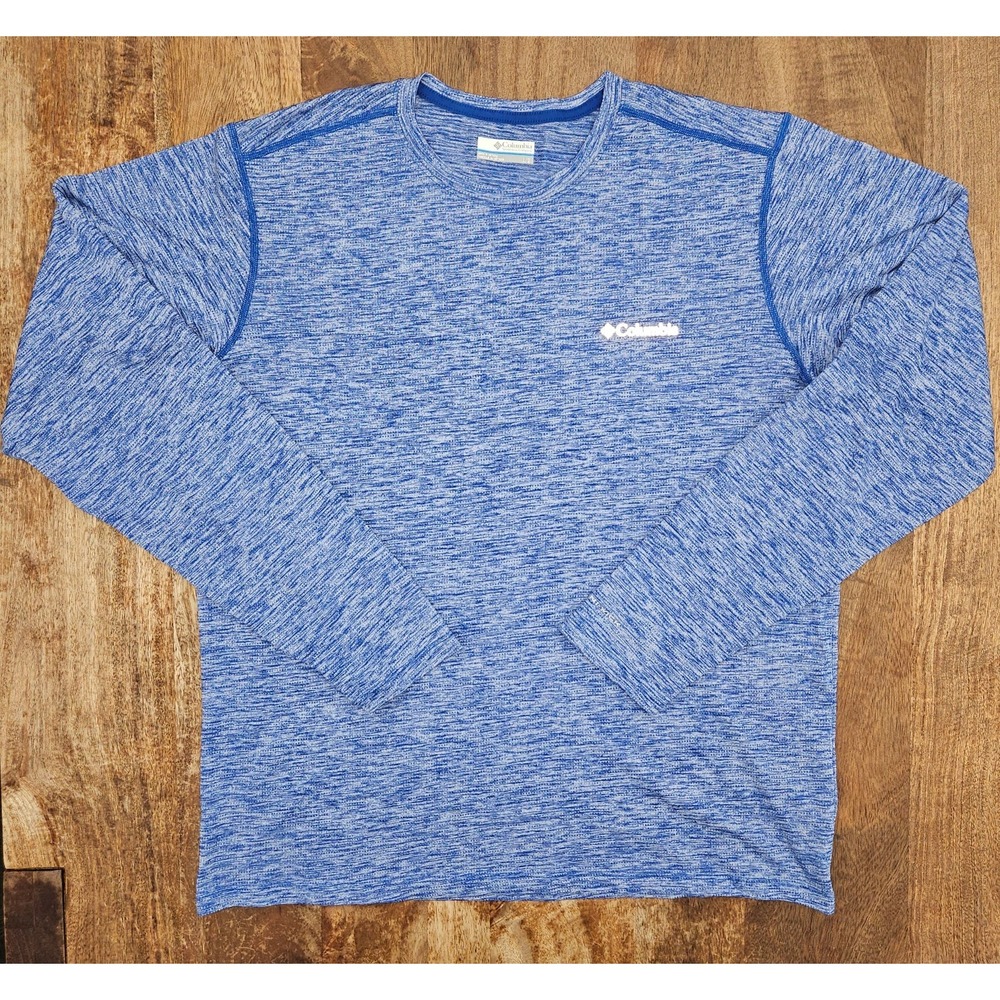 Columbia Omni-Wick T-Shirt Men's L Blue Activewear Long Sleeve Outdoor